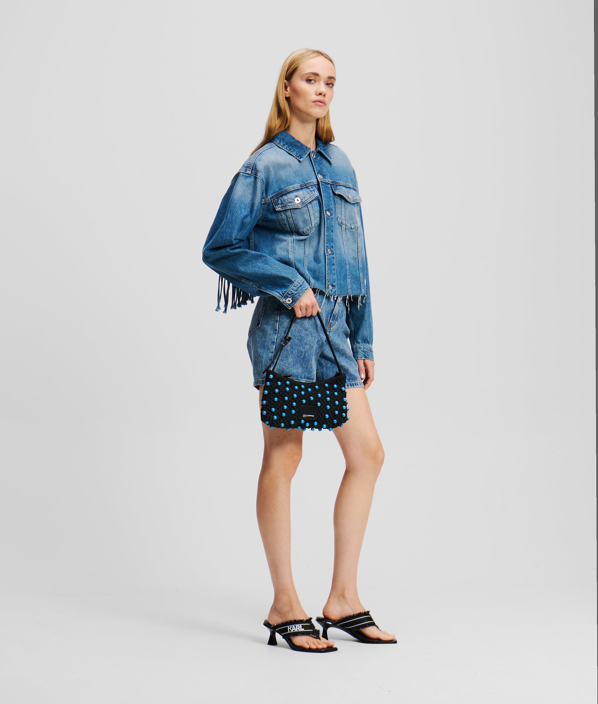 RELAXED FRINGED DENIM JACKET - Image 4