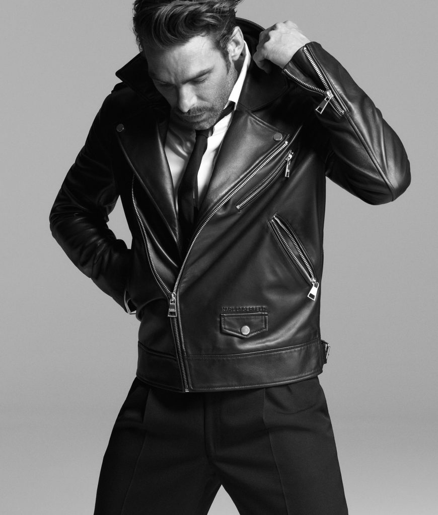 KARL ESSENTIAL LEATHER JACKET
