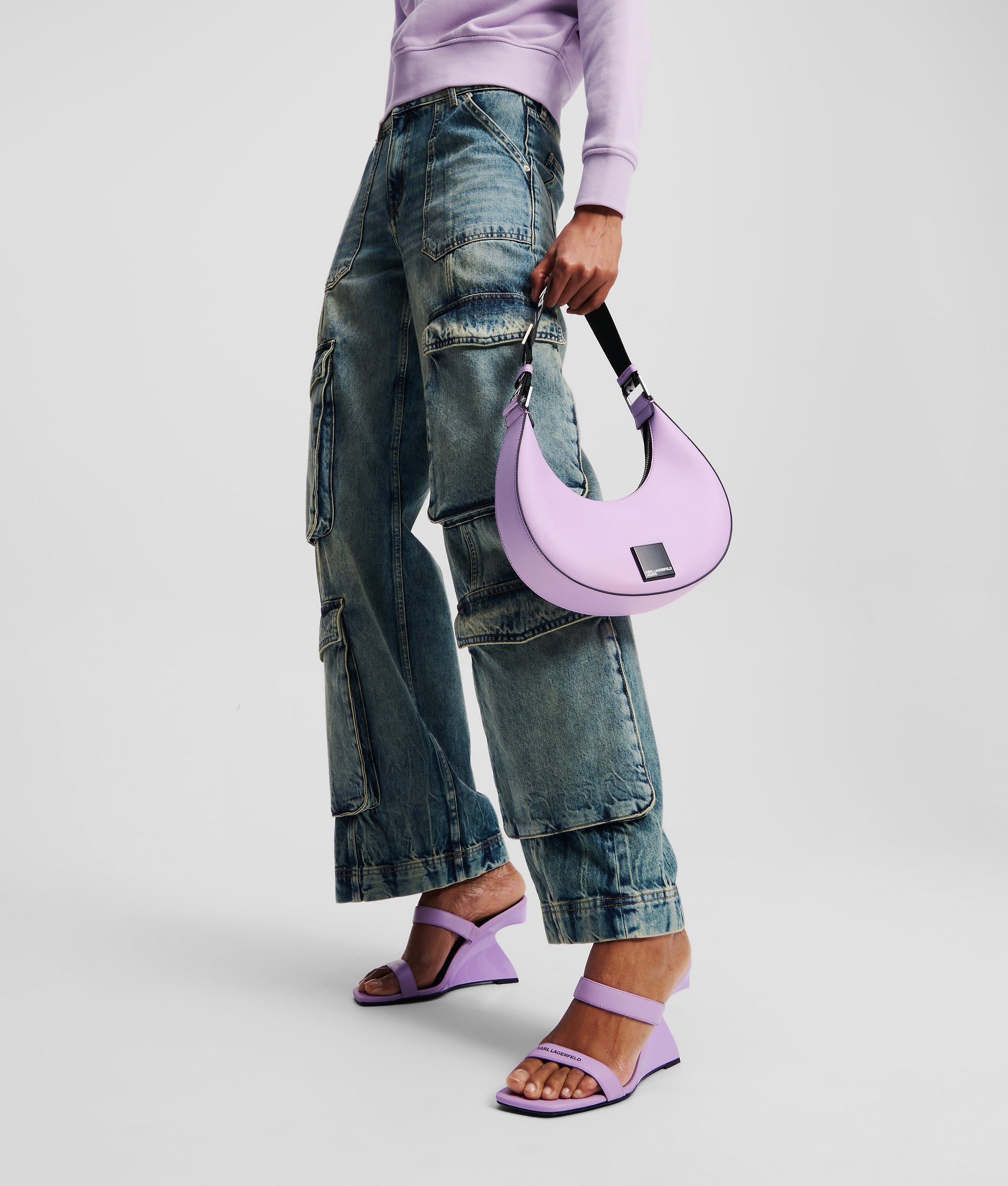 KLJ BOX LOGO HALF-MOON SHOULDER BAG - Image 2