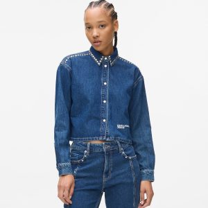 Studded denim shirt