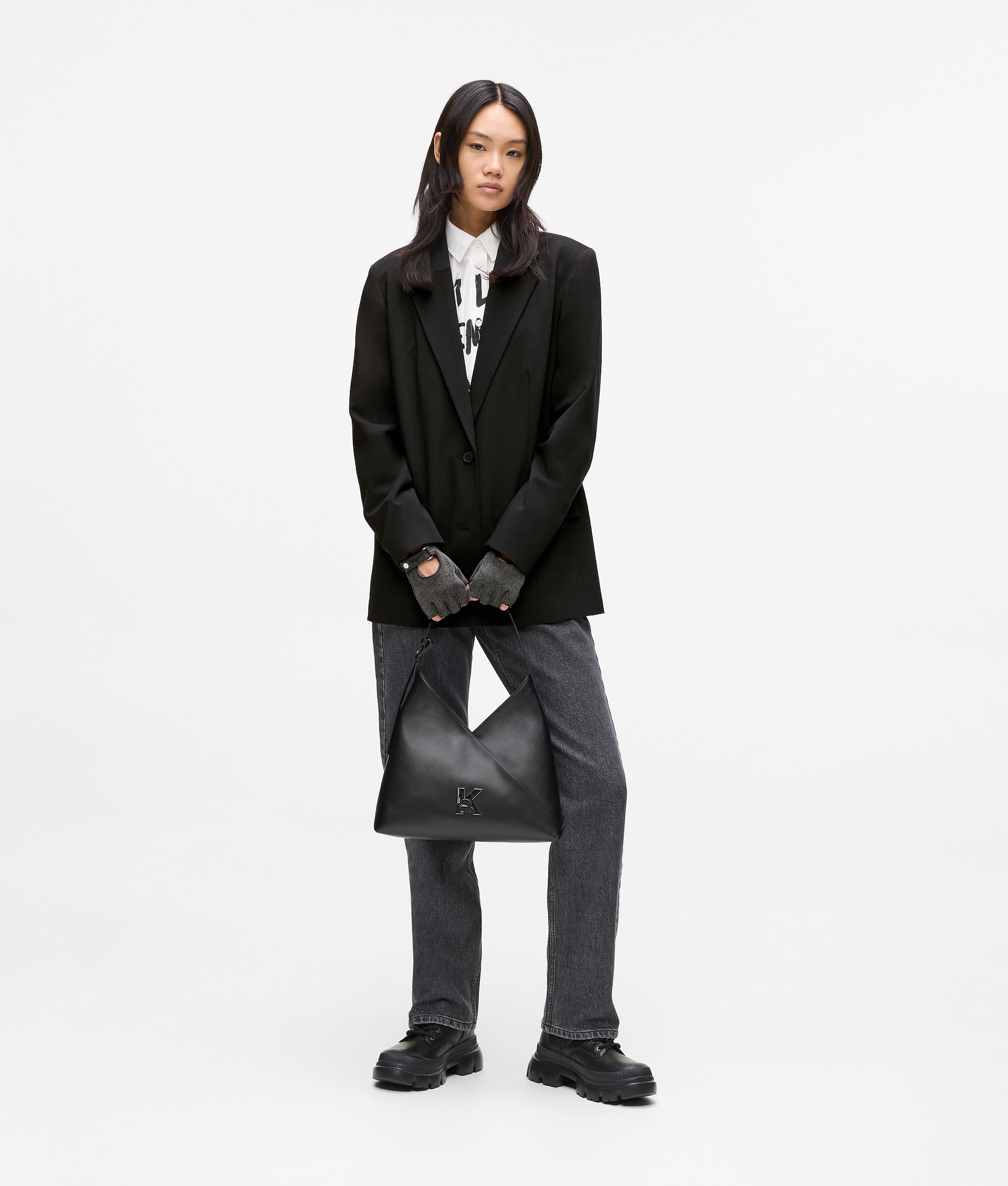 Fingerless denim gloves - Image 5