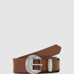 Western round buckle belt