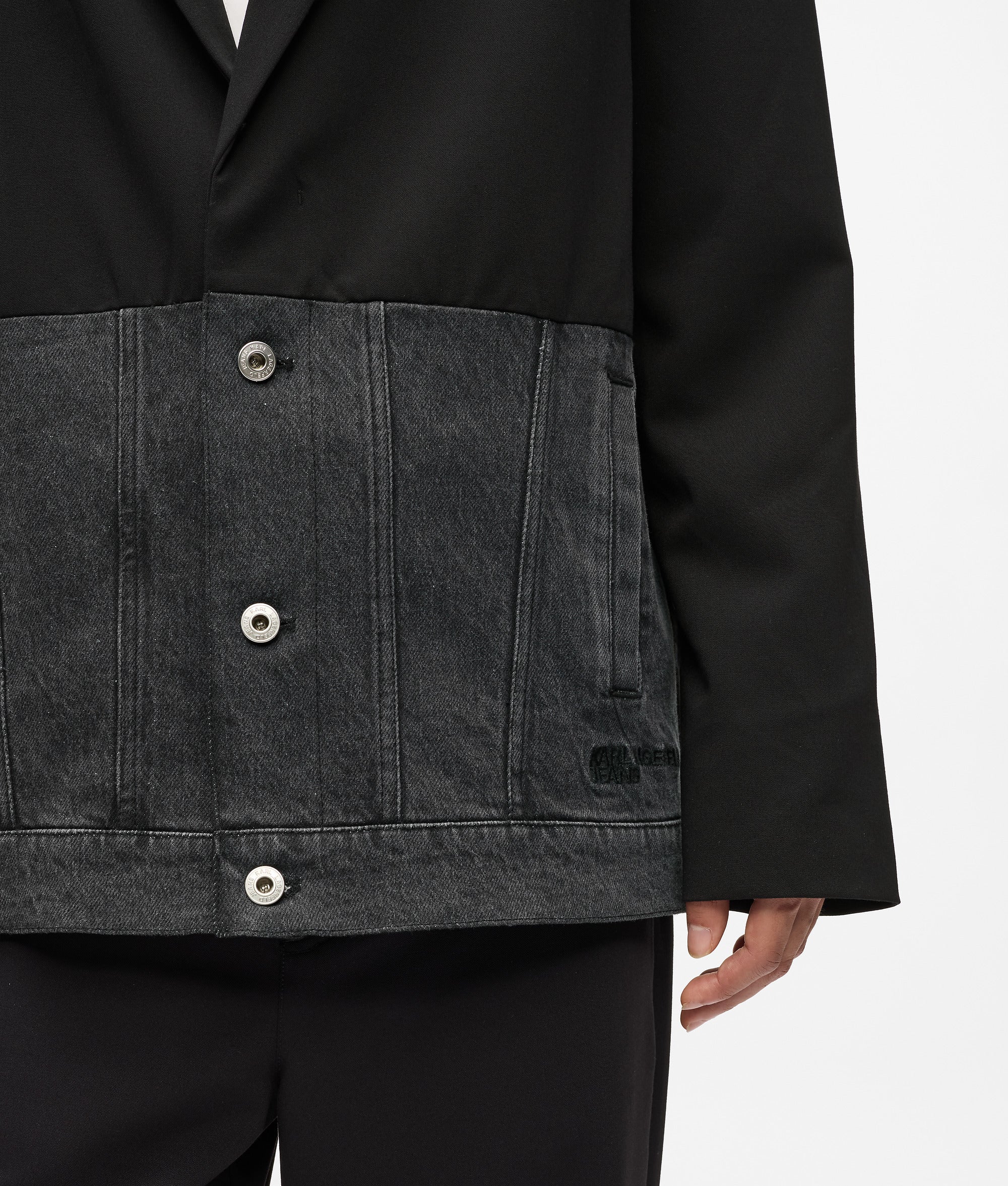 Denim panel blazer - Image 2