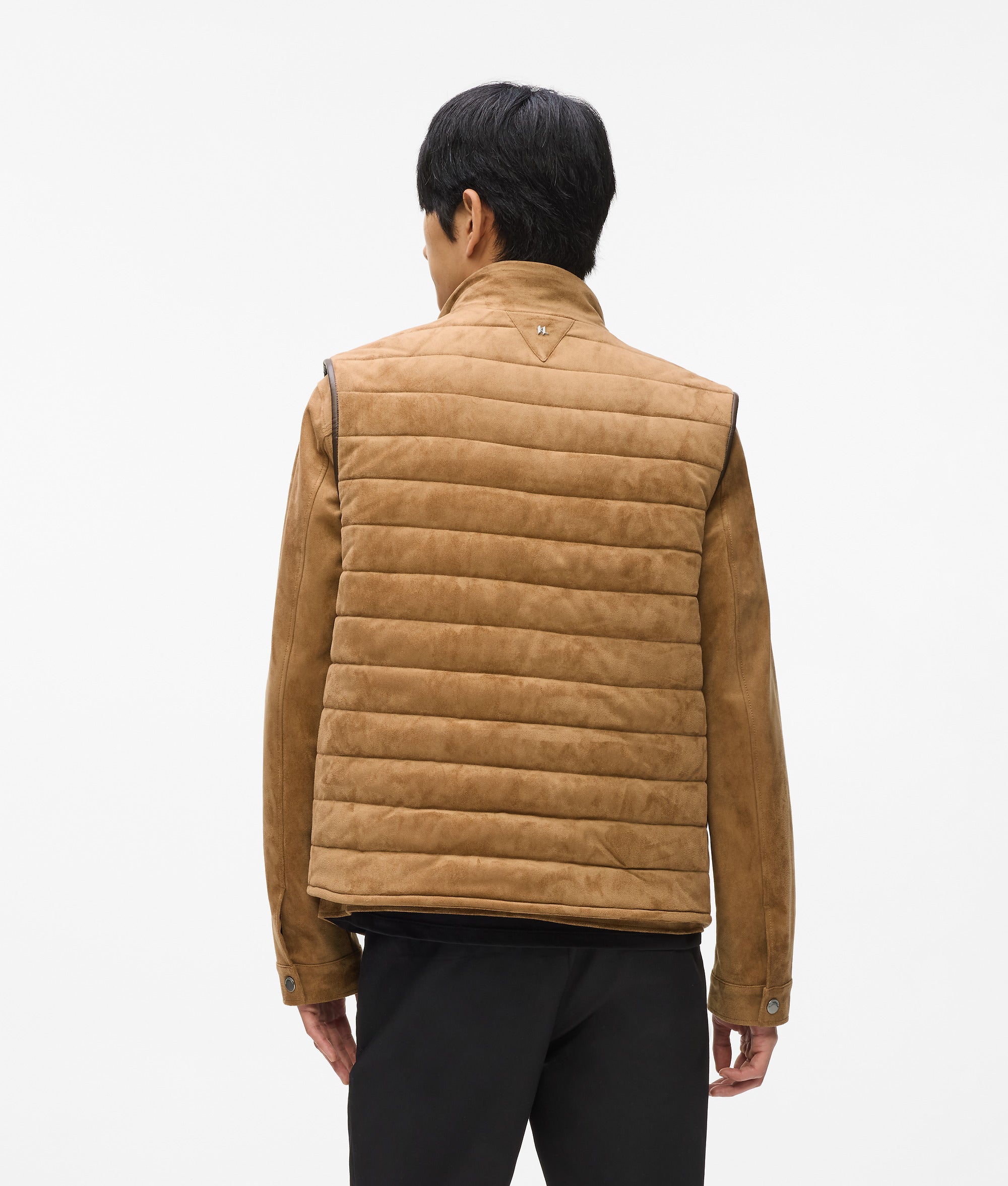 Quilted faux suede gilet - Image 3