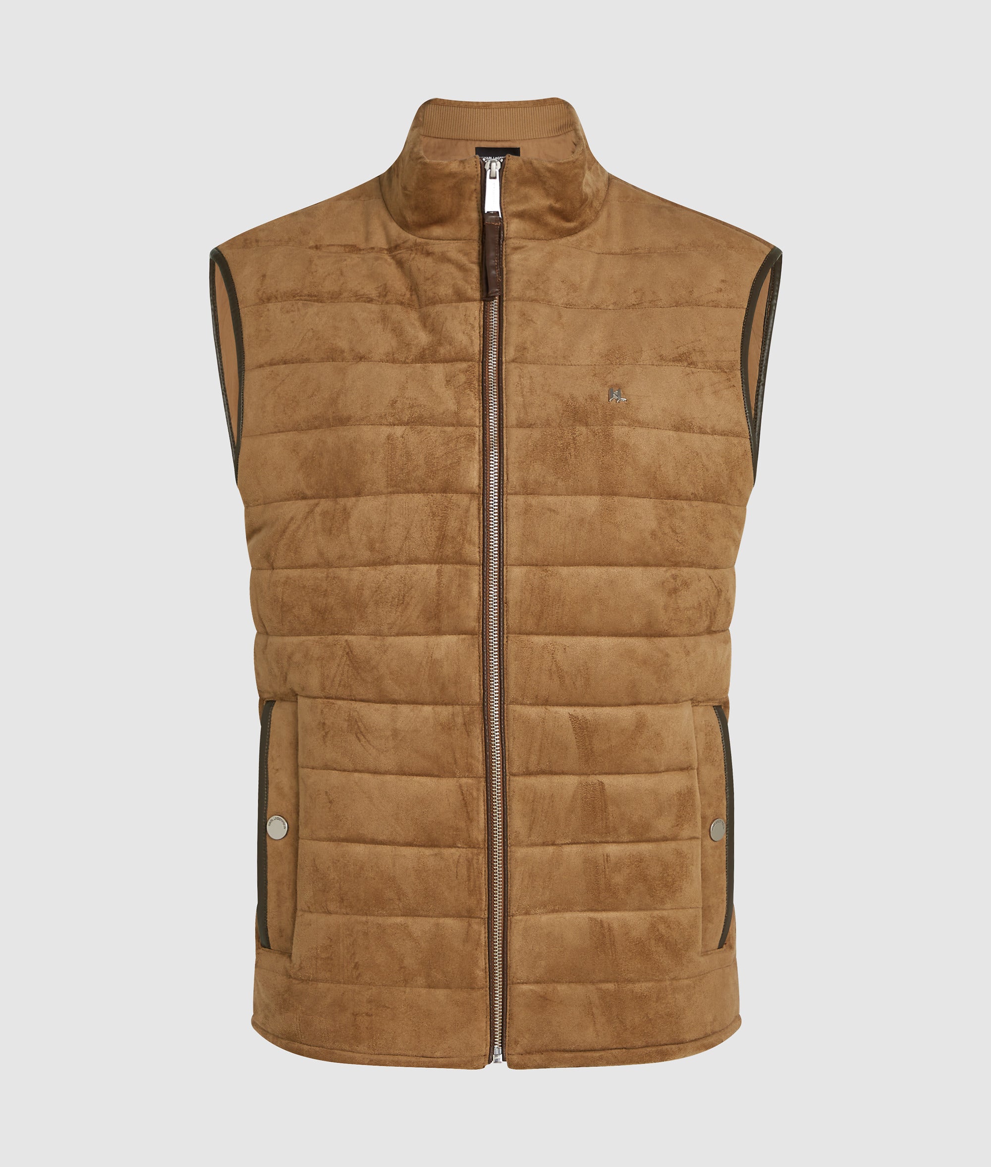 Quilted faux suede gilet - Image 5