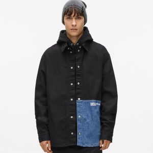 Denim panel overshirt