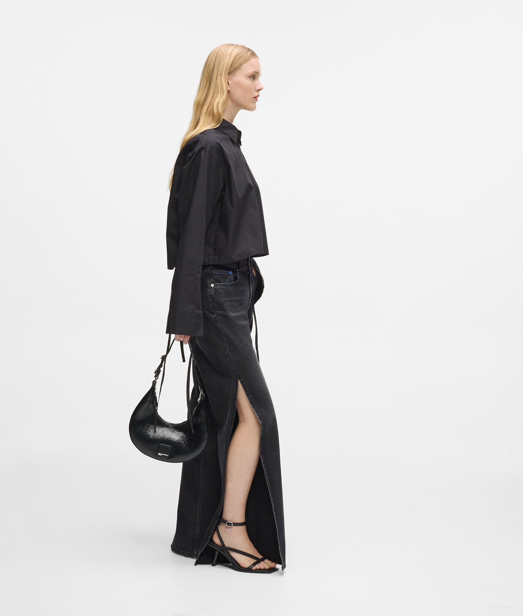 Split-leg high-rise straight jeans - Image 4